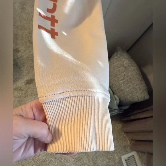 Carhartt Relaxed Fit Hoodie Sweatshirt Pullover Sleeve Logo 102791 Womens Large - Picture 4 of 7